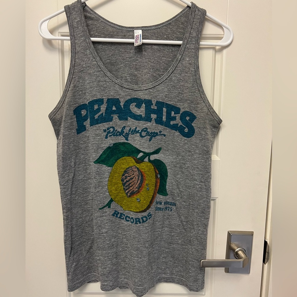 American Apparel Gray Tank Top with Graphic Print